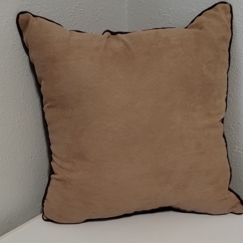 Brown and Tan Horse Embroidered Pillow - Picture 3 of 3